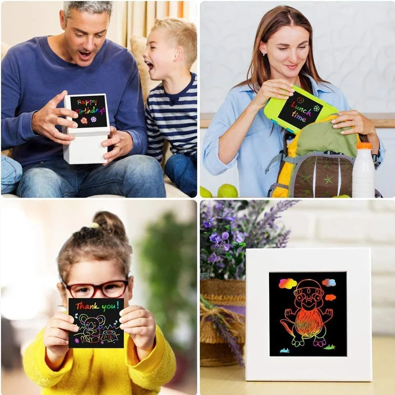 【100 Sheets/1 Set】DIY Rainbow Magic Scratch Paper Art Set - Image 6