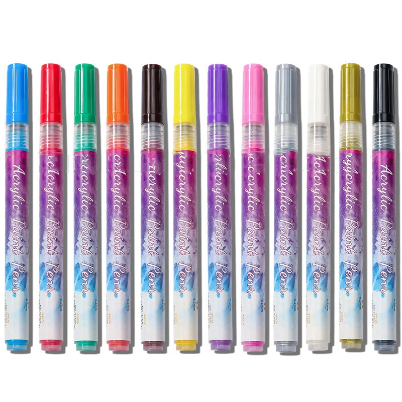 12 Colors Ultra Thin Curve Manicure Marker - Image 13
