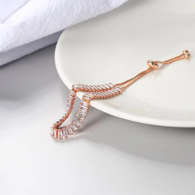 18K Gold Plated Cubic Zirconia Bracelet - Image 3
