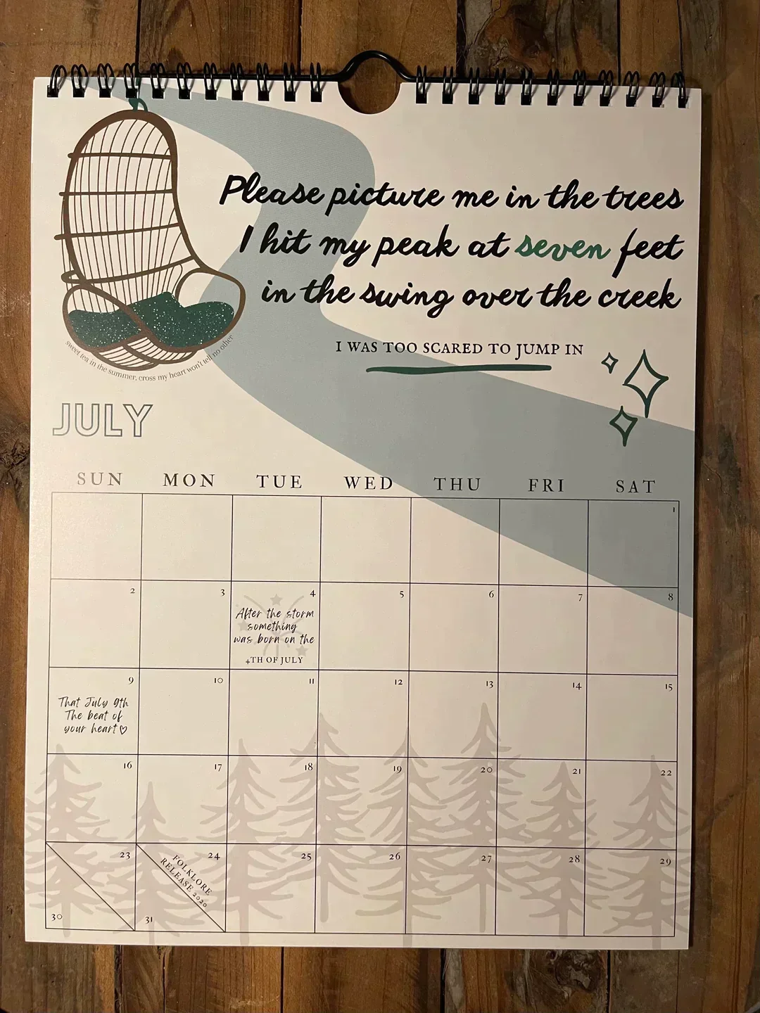 2025 TS Lyrics Calendar - Image 8