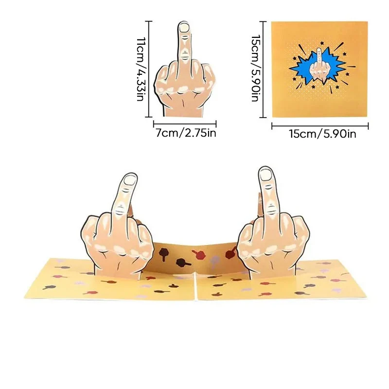 3D Funny Middle Finger Card - Image 8