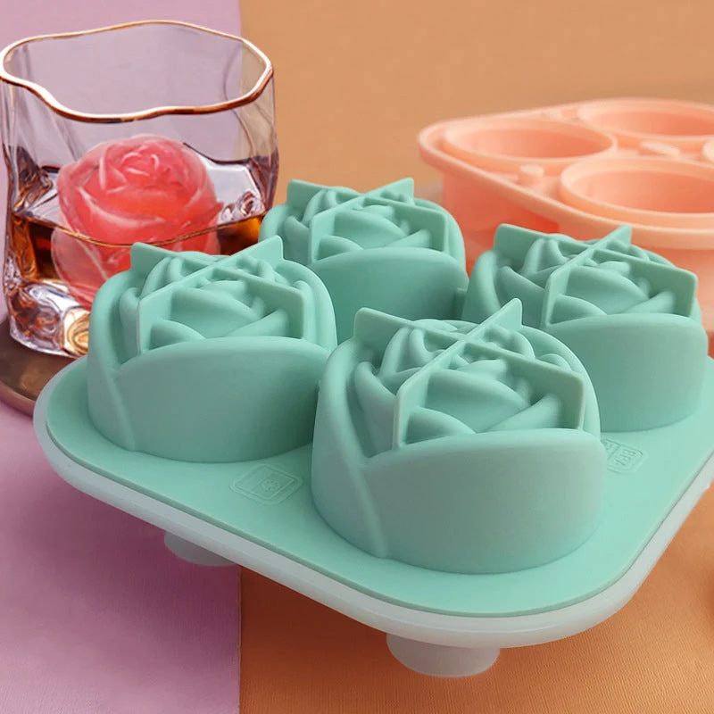 4-Compartment Large Rose Ice Cube Mold - Image 14