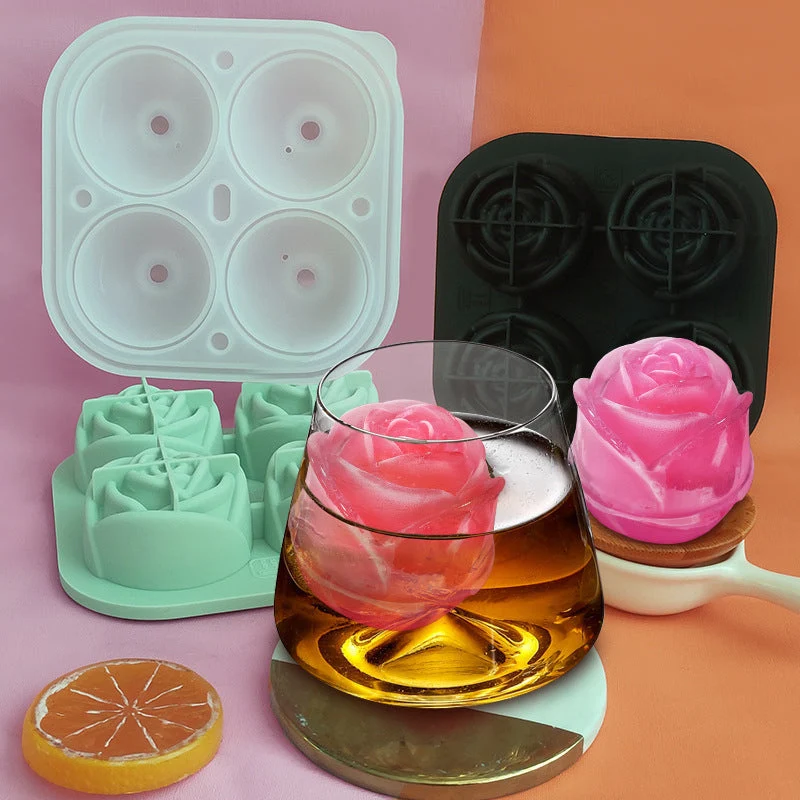 4-Compartment Large Rose Ice Cube Mold - Image 15