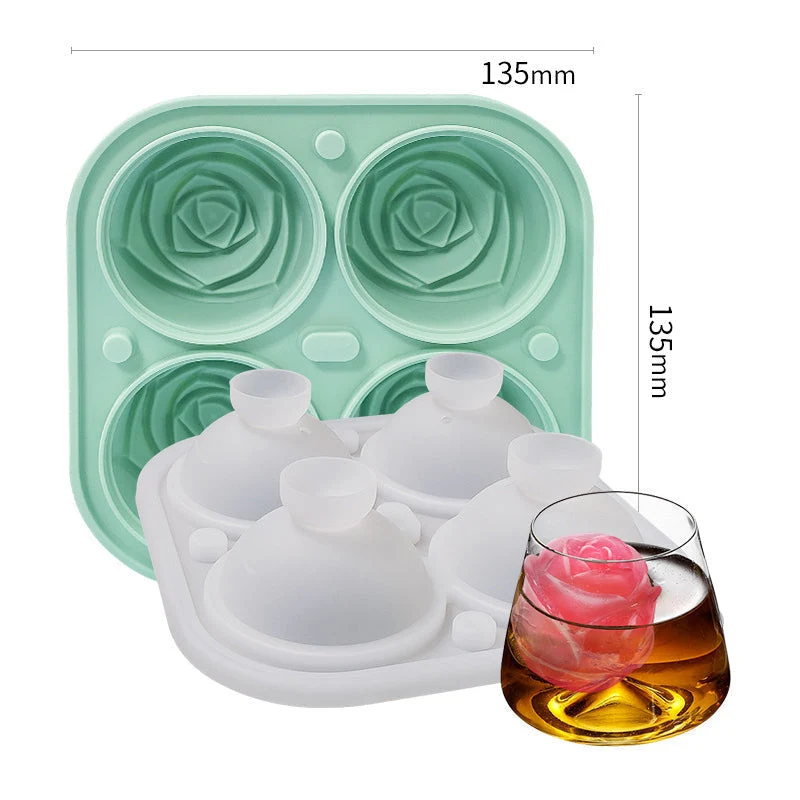 4-Compartment Large Rose Ice Cube Mold - Image 6
