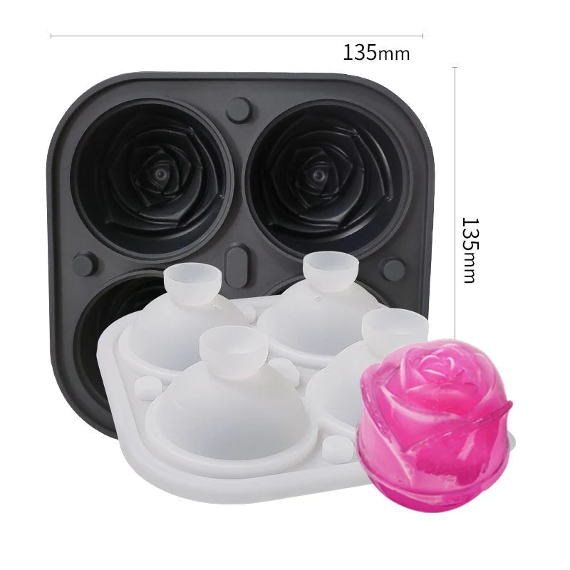 4-Compartment Large Rose Ice Cube Mold - Image 9