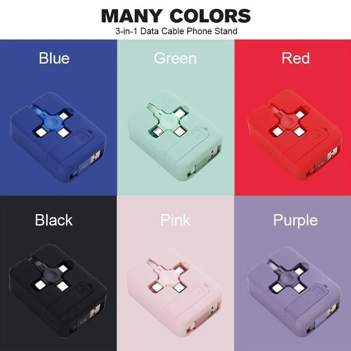 3-in-1 Data Cable Phone Stand - Image 11
