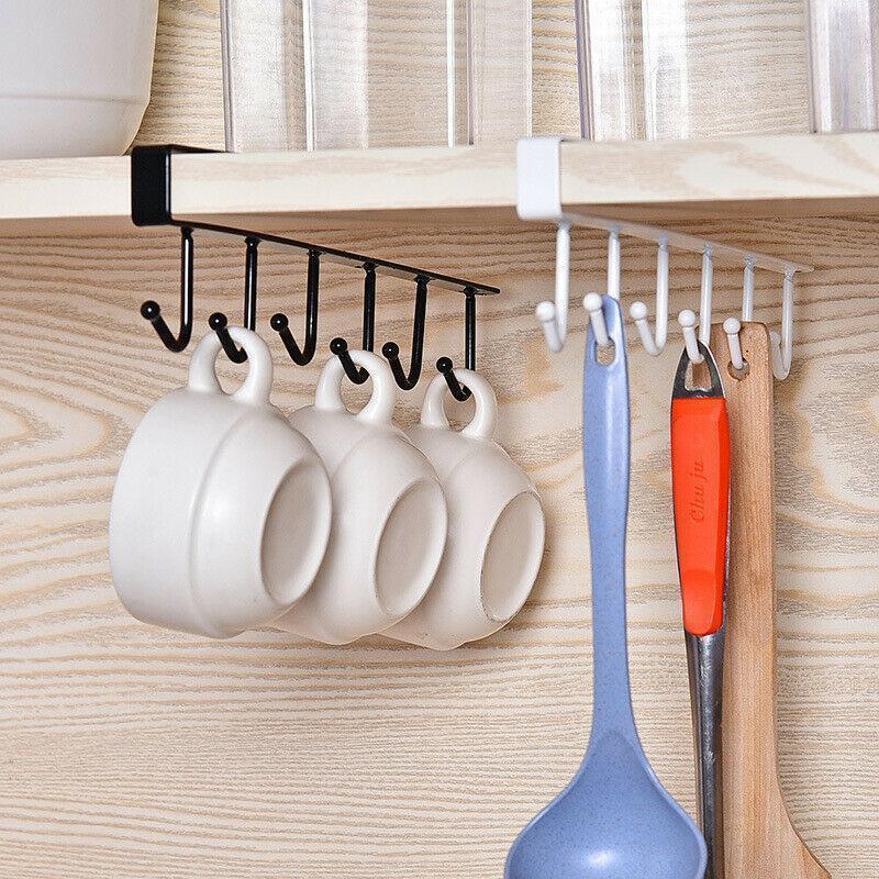 6 Hooks Under-Cabinet Hanger Rack - Image 6