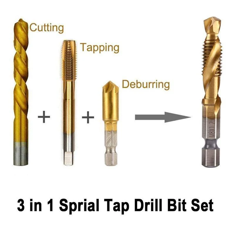 6 Piece Metric Thread Tap Drill Bits Set - Image 5