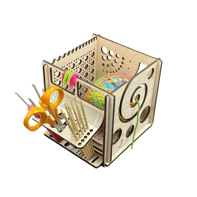 All-in-one Wooden Yarn Bowl - Multifunctional knitting tool - Image 11