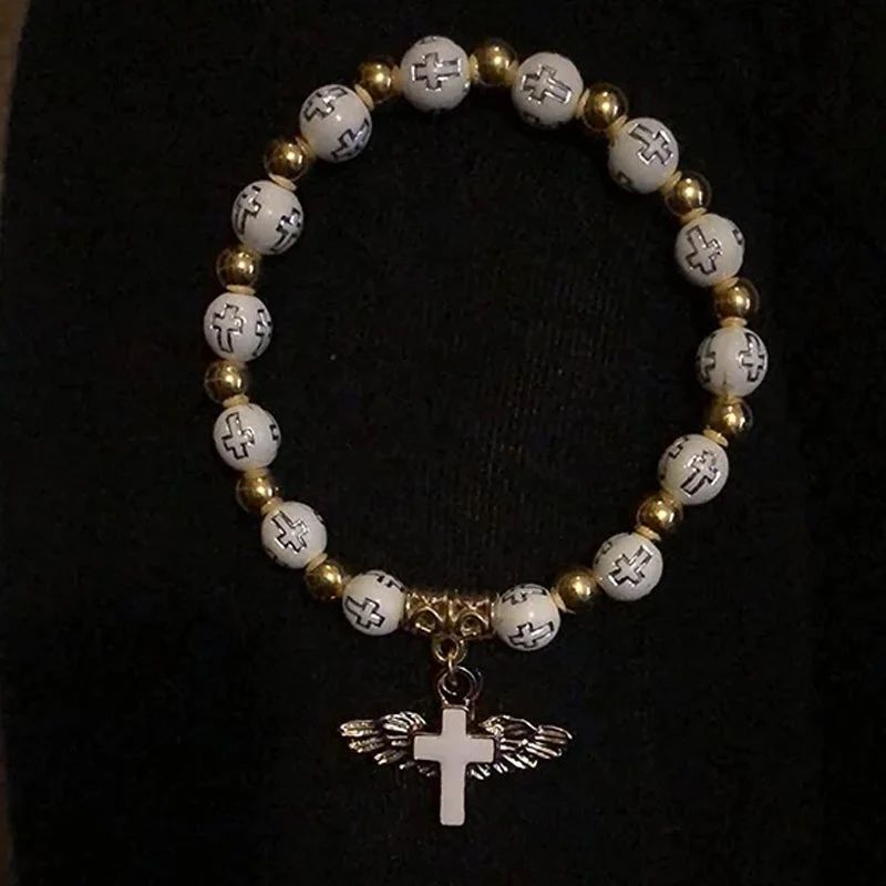 Angel Wing Cross Bracelet - Image 6