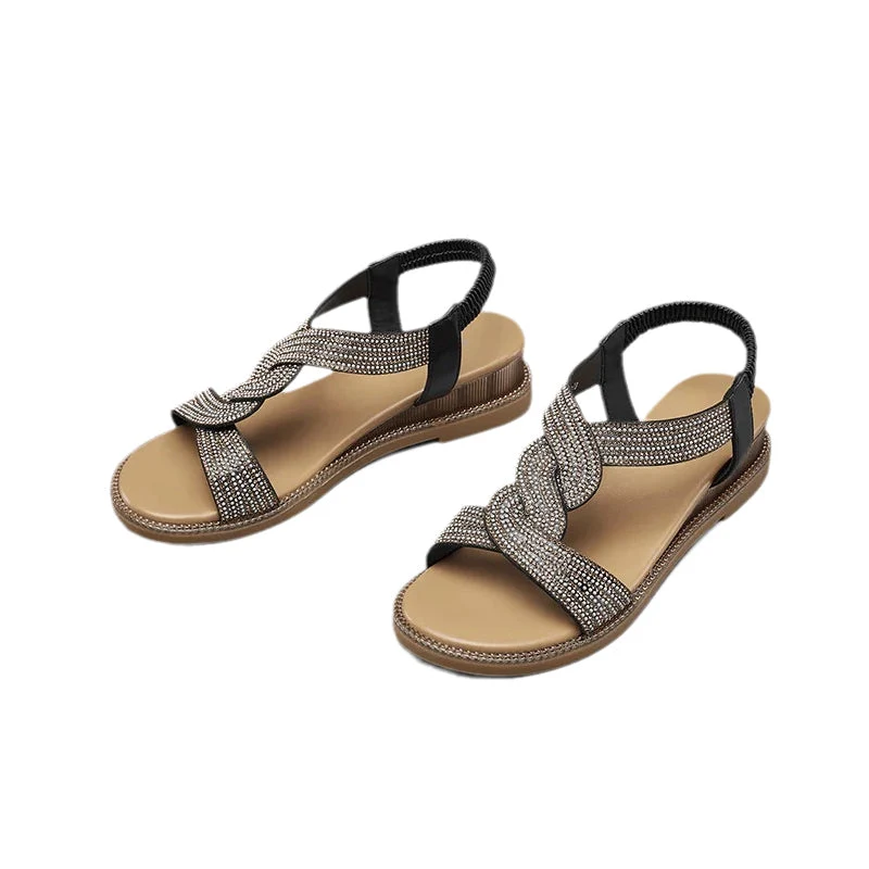 Anti-Skid Soft Sole Rhinestone Wedge Heel Shoes - Image 15