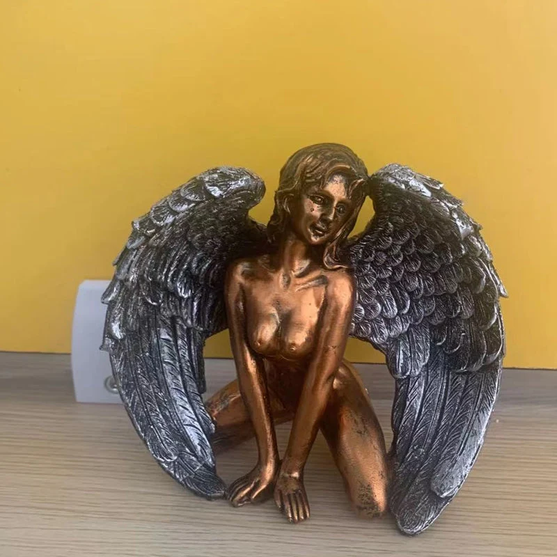Art Angel Female Woman Wings Kneeling Cloak Hat - Image 6