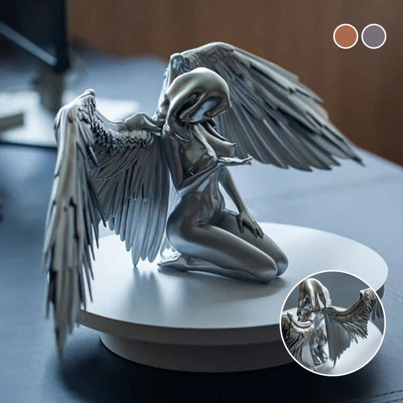 Art Angel Female Woman Wings Kneeling Cloak Hat - Image 8