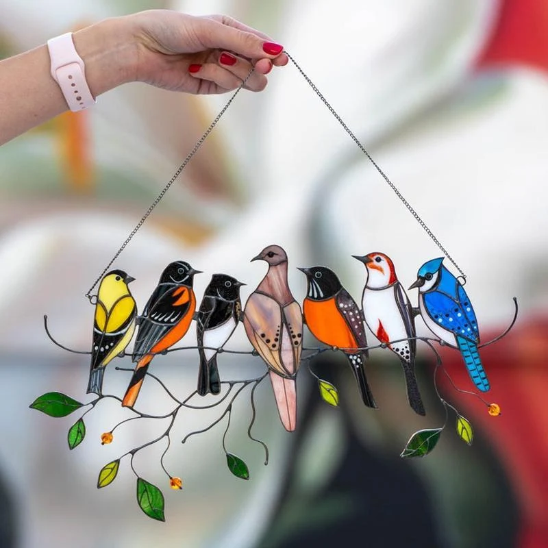 Birds Stained Glass Window Hangings - Image 7