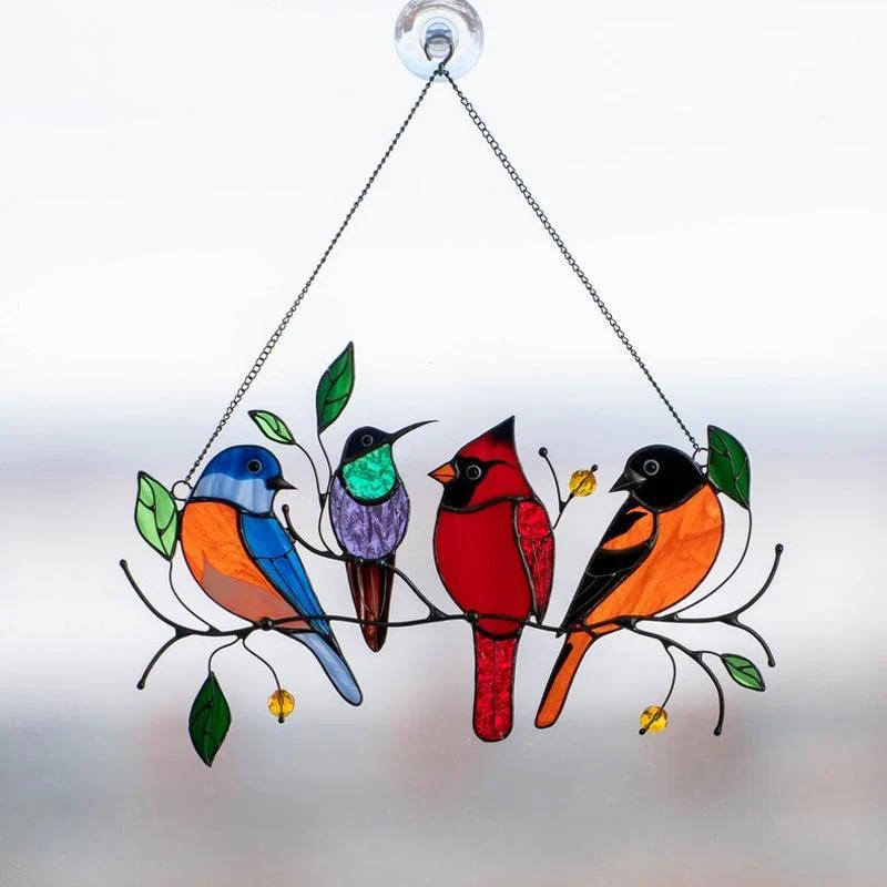 Birds Stained Glass Window Hangings - Image 8