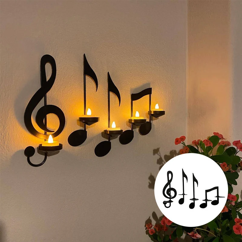 Black Music Note Wall Sconce - Image 12