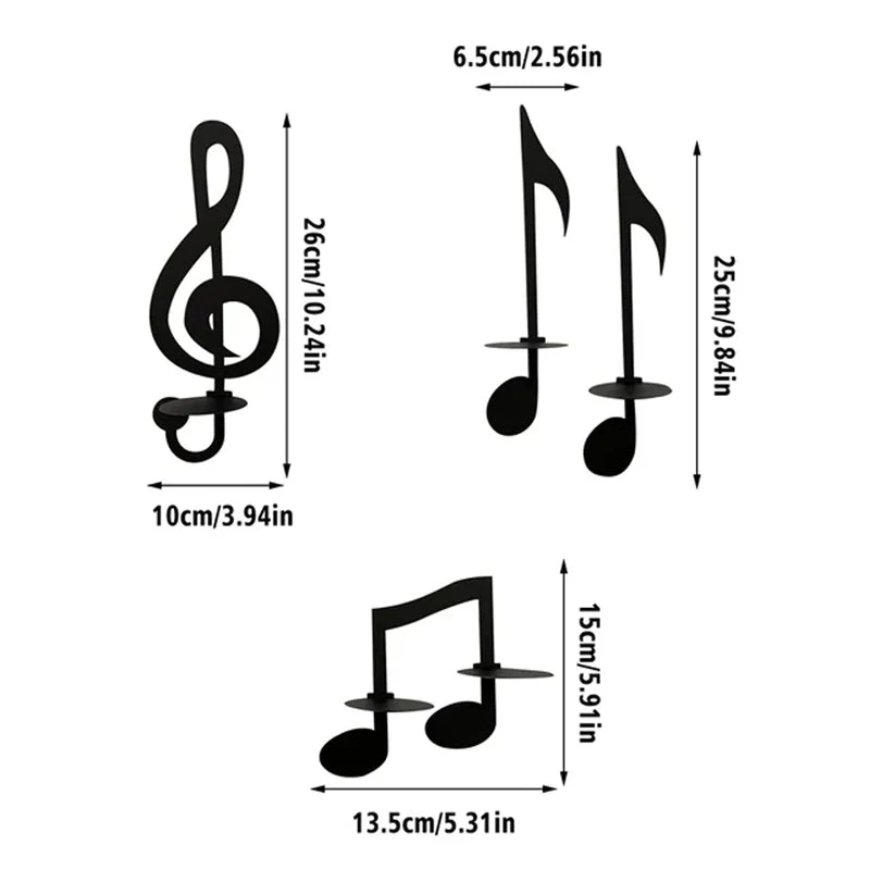 Black Music Note Wall Sconce - Image 14