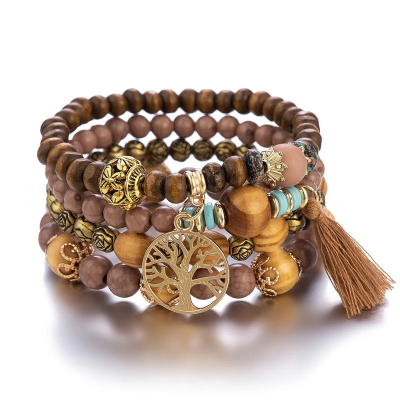 Boho Multilayer Wood Beaded Bracelet - Image 13