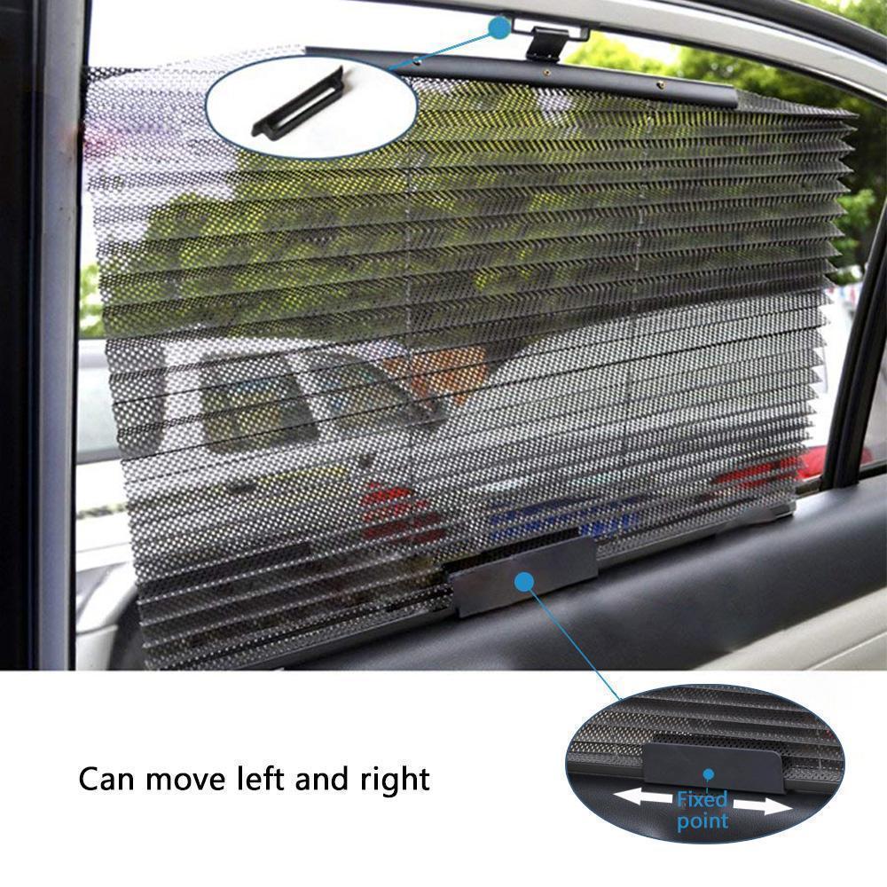 Car Window Sun Shade Curtain With 3M Adhesive, Black - Image 4