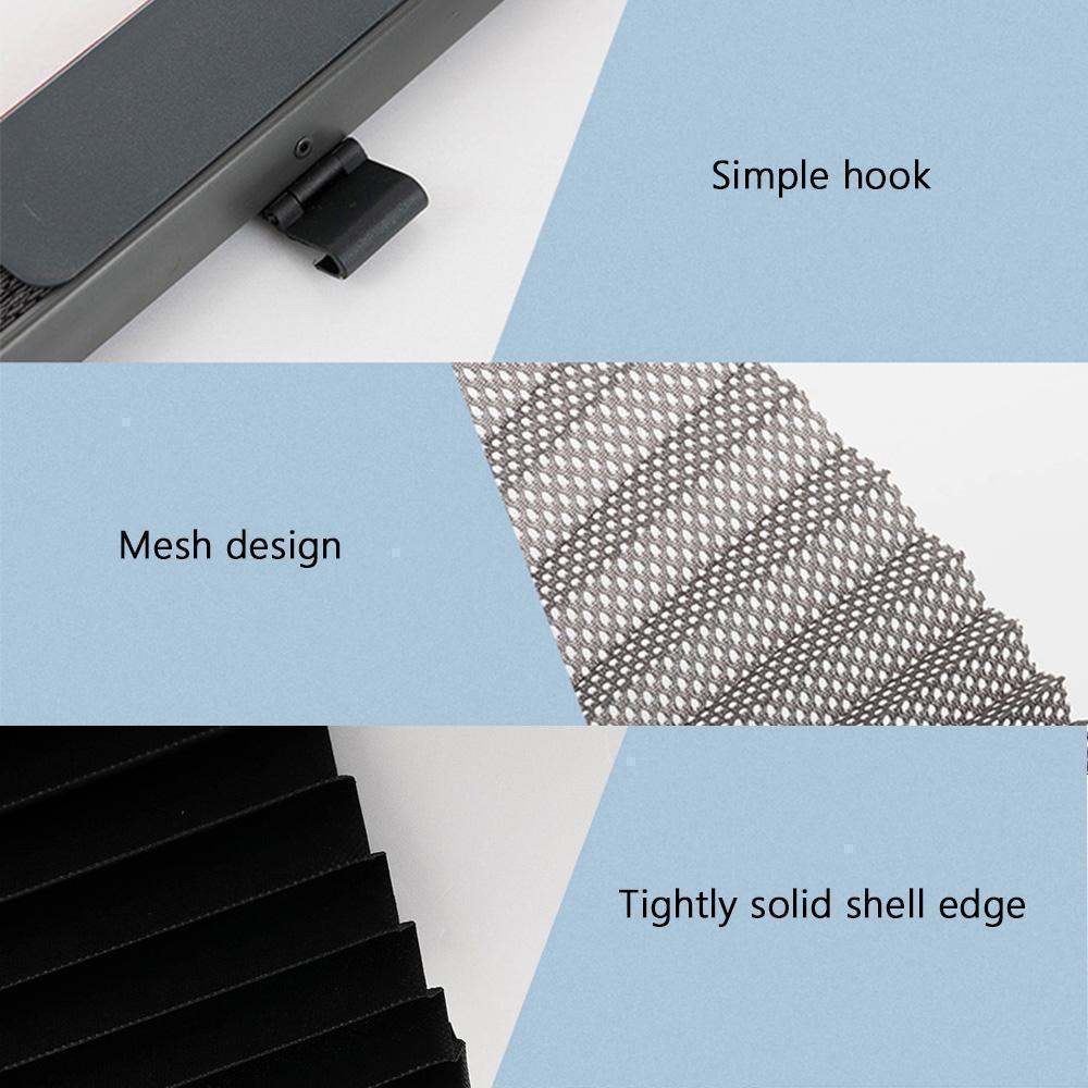 Car Window Sun Shade Curtain With 3M Adhesive, Black - Image 6