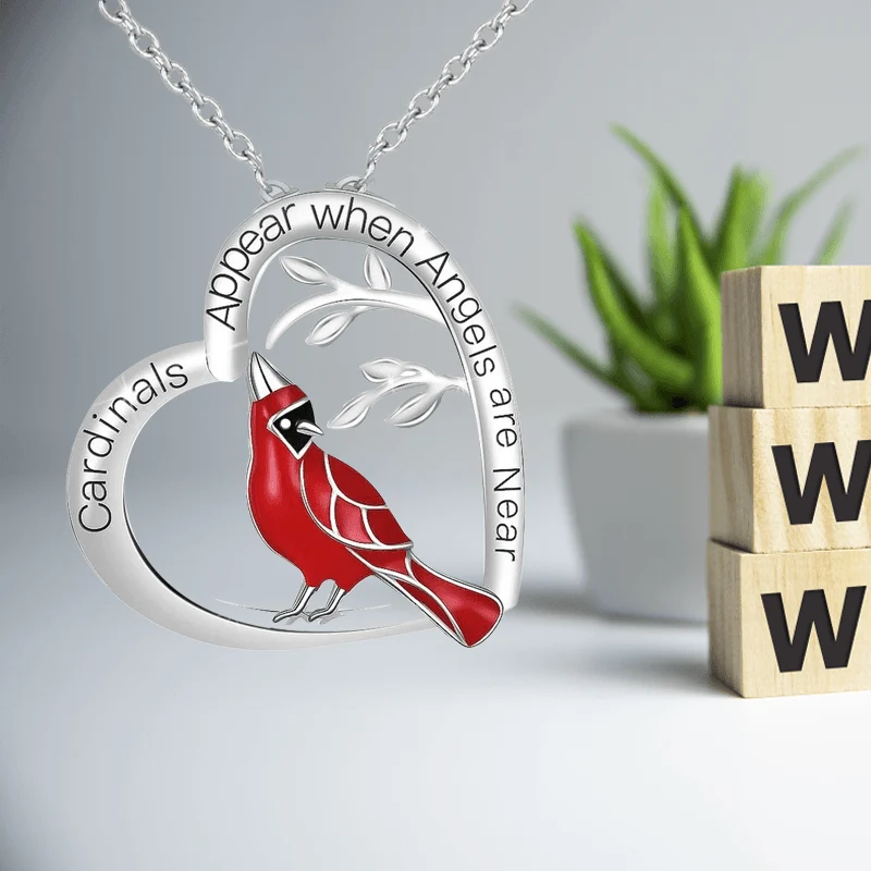 Cardinal Heart Pendant Necklace - Image 8