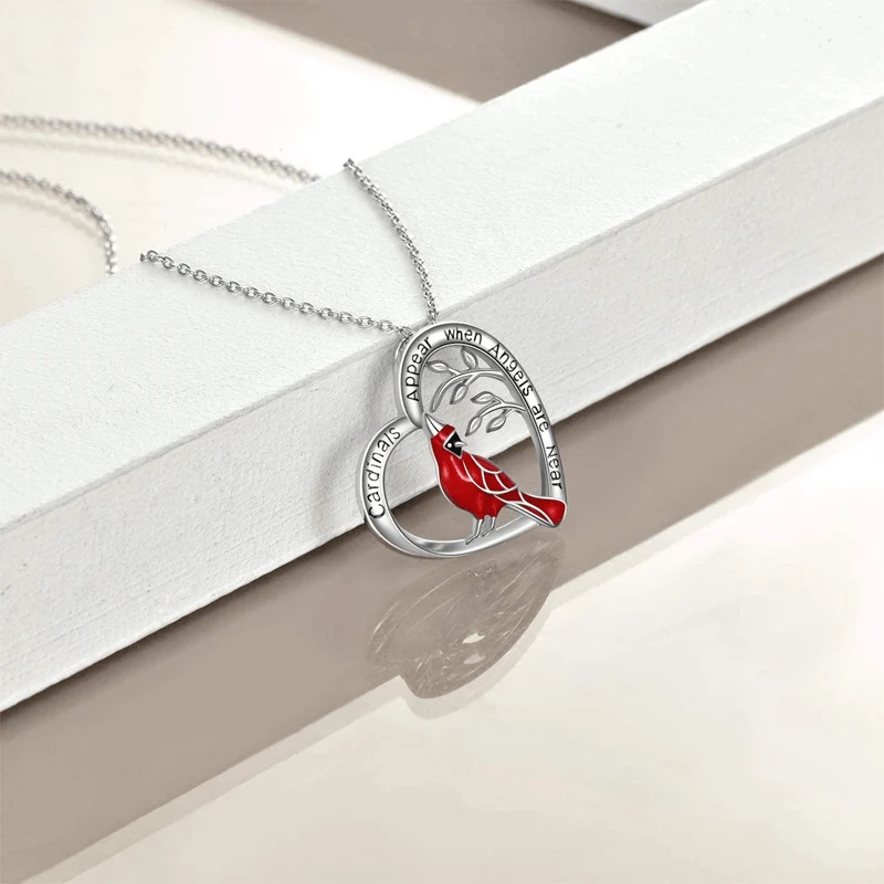 Cardinal Heart Pendant Necklace - Image 9