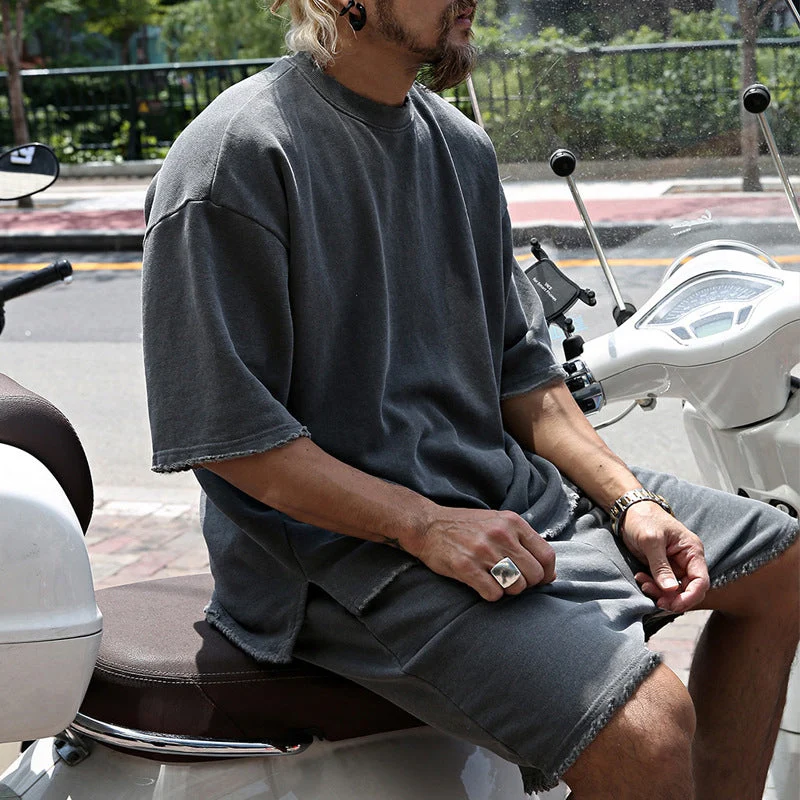 Casual Loose Fit Solid Sports Sets - Image 12