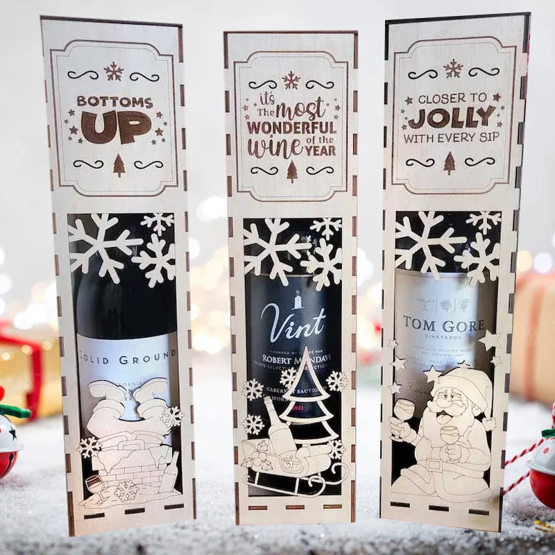 Christmas Funny Wooden Wine Box - Image 3