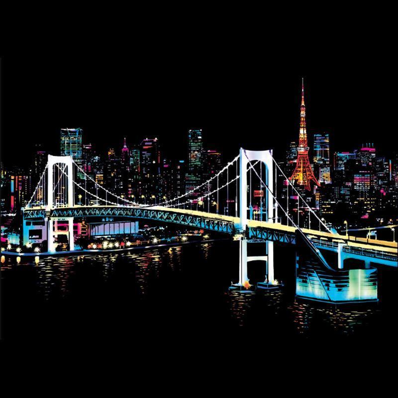 Colorful Night Scene Scratch Painting - Image 12