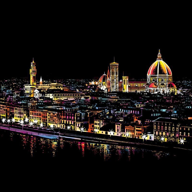 Colorful Night Scene Scratch Painting - Image 16