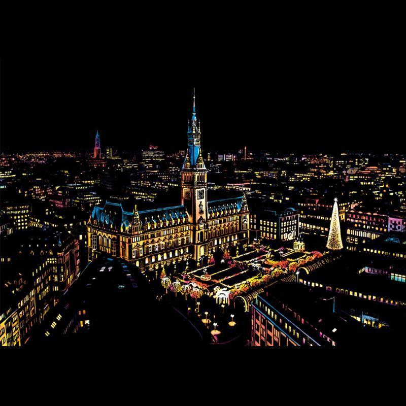 Colorful Night Scene Scratch Painting - Image 18