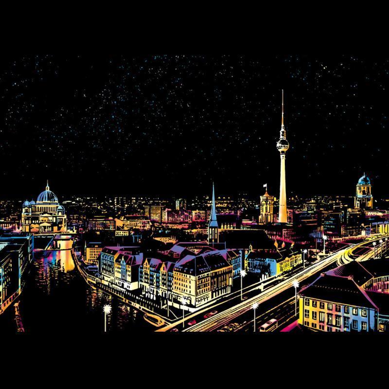 Colorful Night Scene Scratch Painting - Image 22