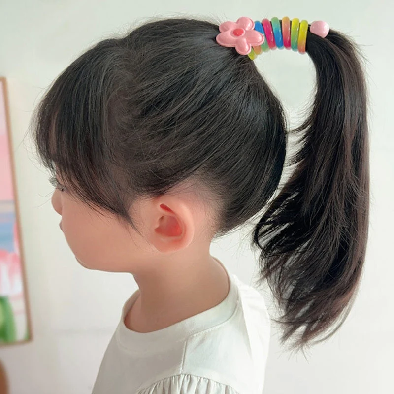 Colorful Telephone Wire Hair Bands for Kids - Image 10