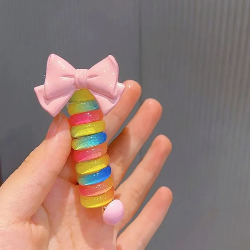 Colorful Telephone Wire Hair Bands for Kids - Image 21