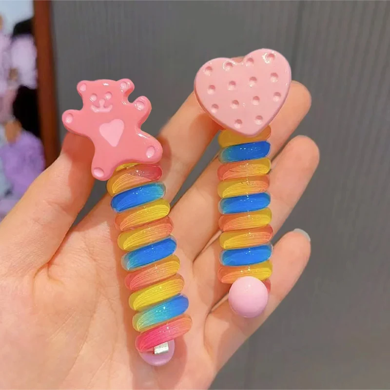 Colorful Telephone Wire Hair Bands for Kids - Image 22