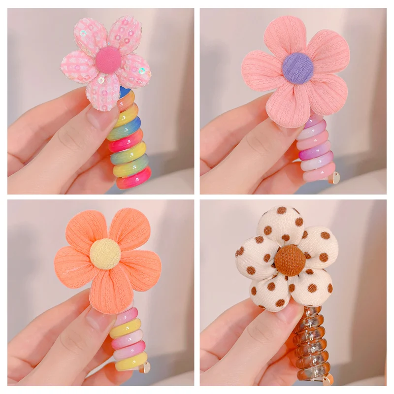 Colorful Telephone Wire Hair Bands for Kids - Image 25