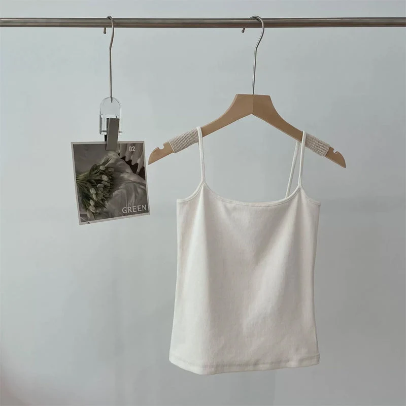 Cotton Ribbed Square Neck Tank Top - Image 13