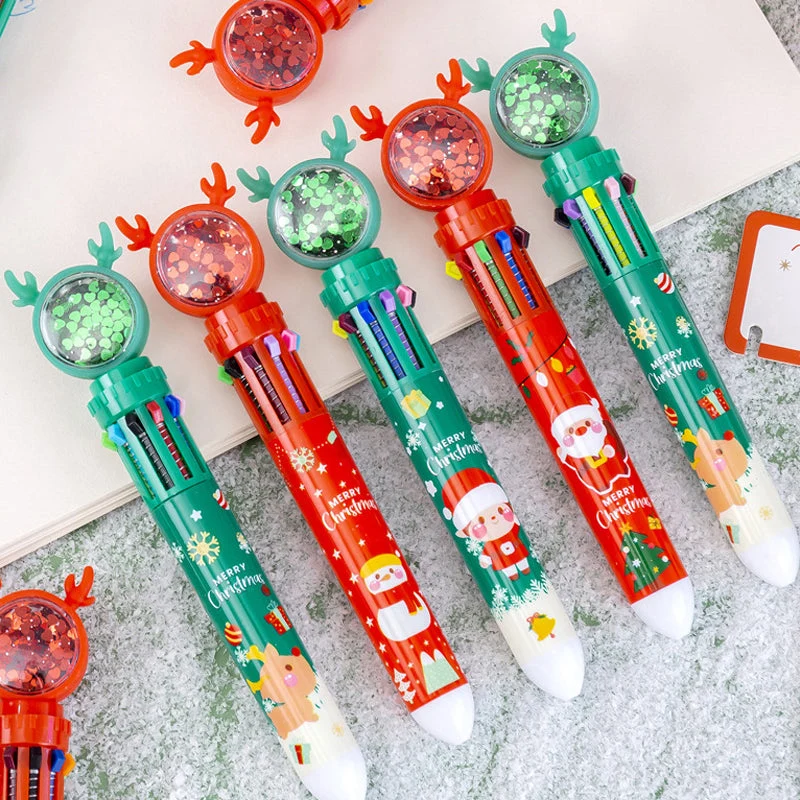 Cute Christmas Glitter Pen Set - Image 8