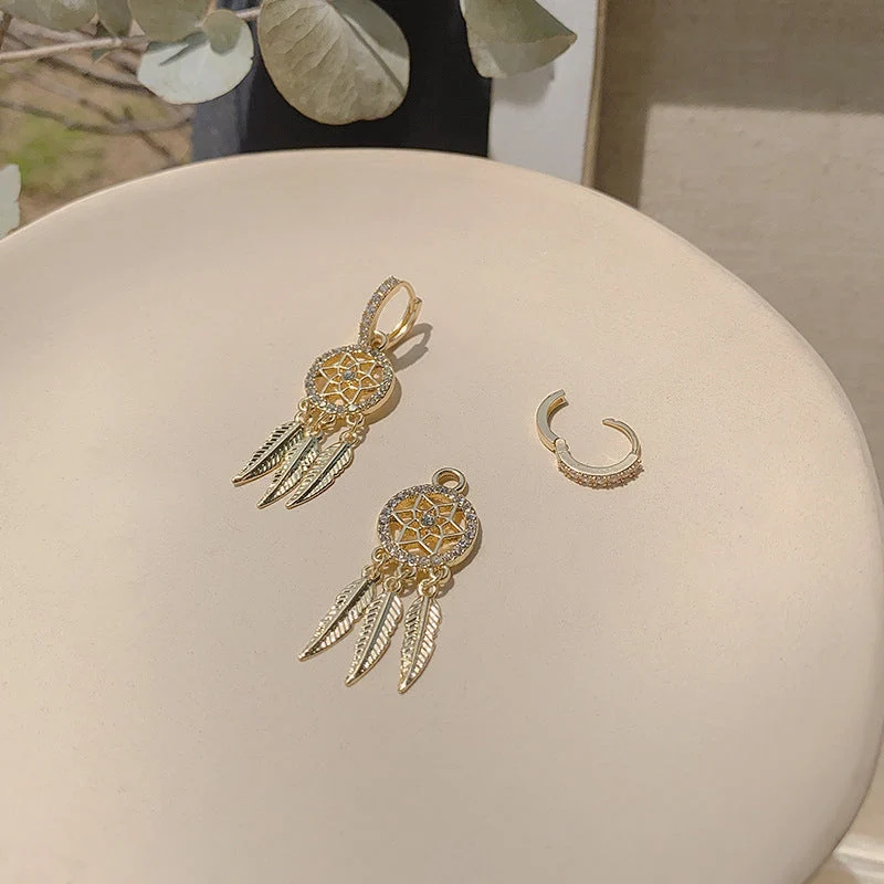 Dreamcatcher Crystal Charm Earrings - Image 7