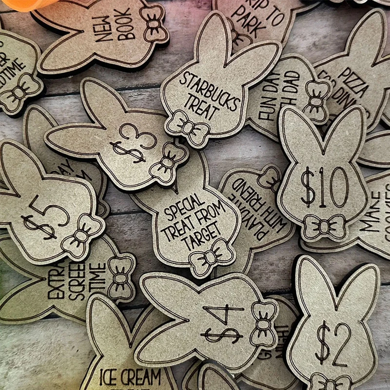 Easter Egg Stuffing Wooden Rabbit Token - Image 9