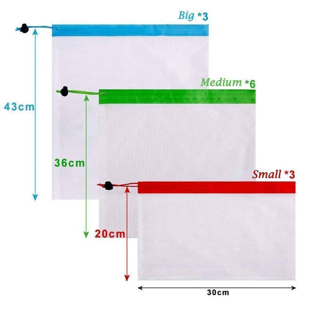 Ecological and Reusable Portable Bag, 12 Pieces - Image 8