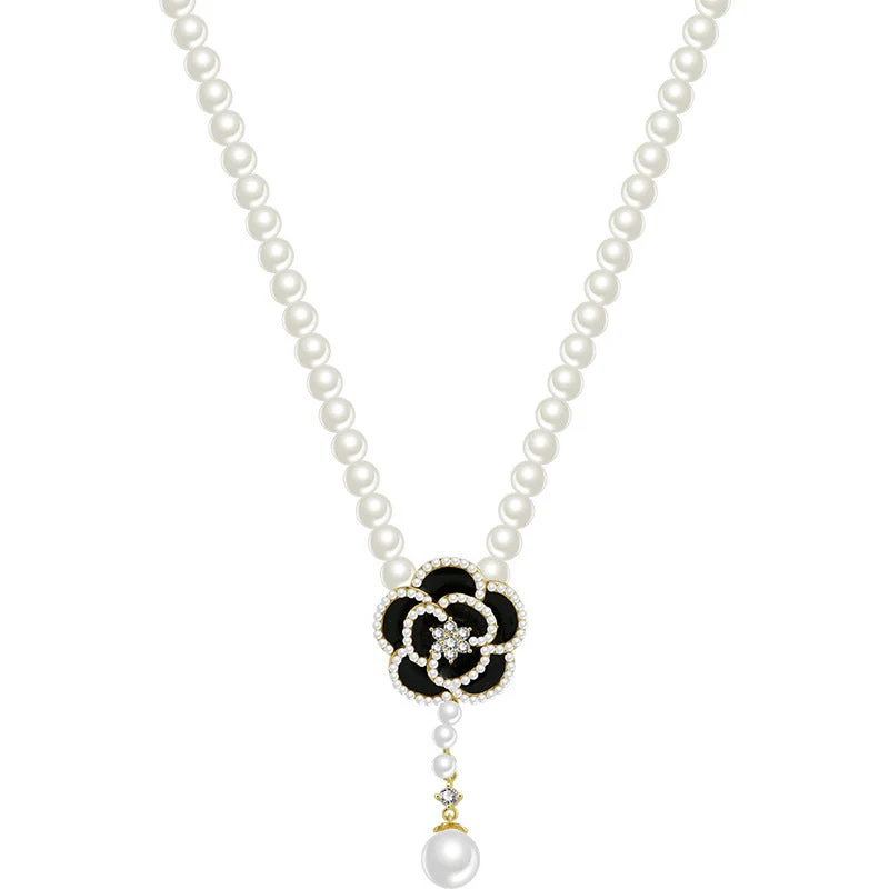 Elegant Pearl Camellia Necklace - Image 12