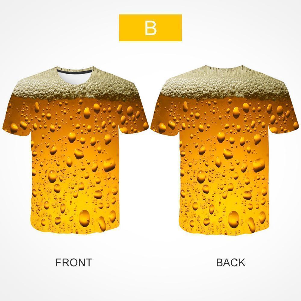 Fashion 3D Print Beer Bubble Short Sleeve T-Shirt - Image 2