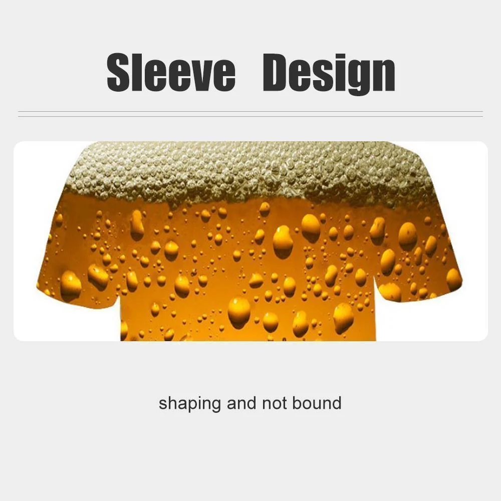 Fashion 3D Print Beer Bubble Short Sleeve T-Shirt - Image 6
