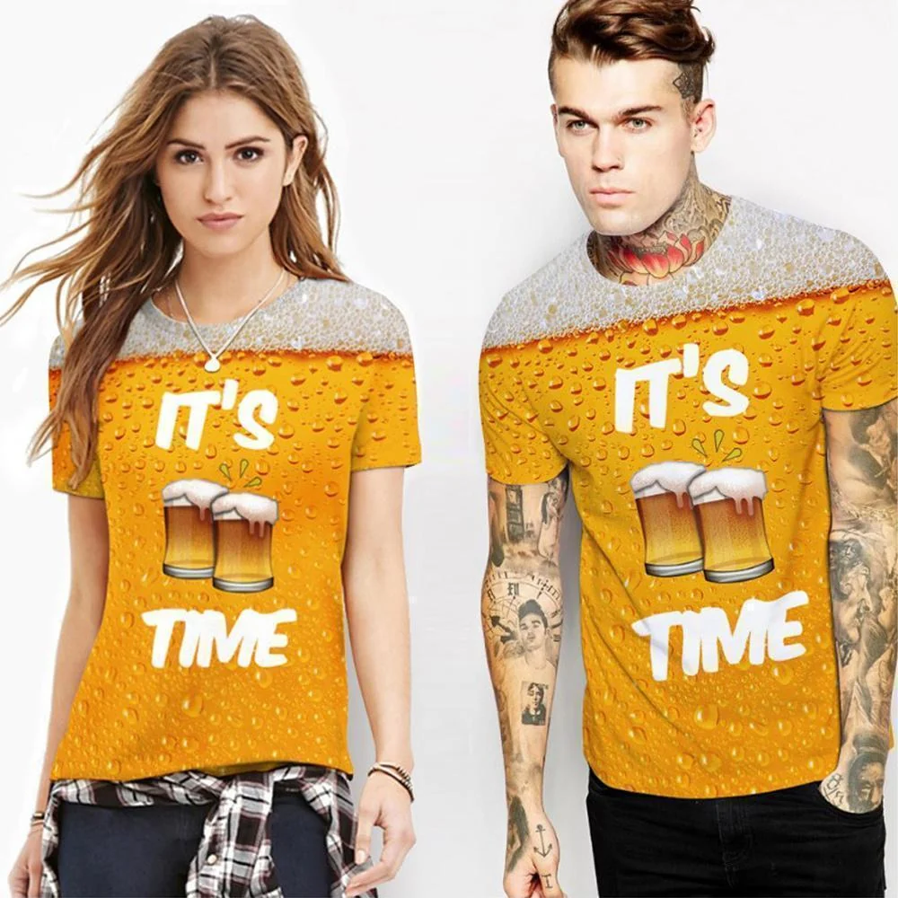 Fashion 3D Print Beer Bubble Short Sleeve T-Shirt - Image 8