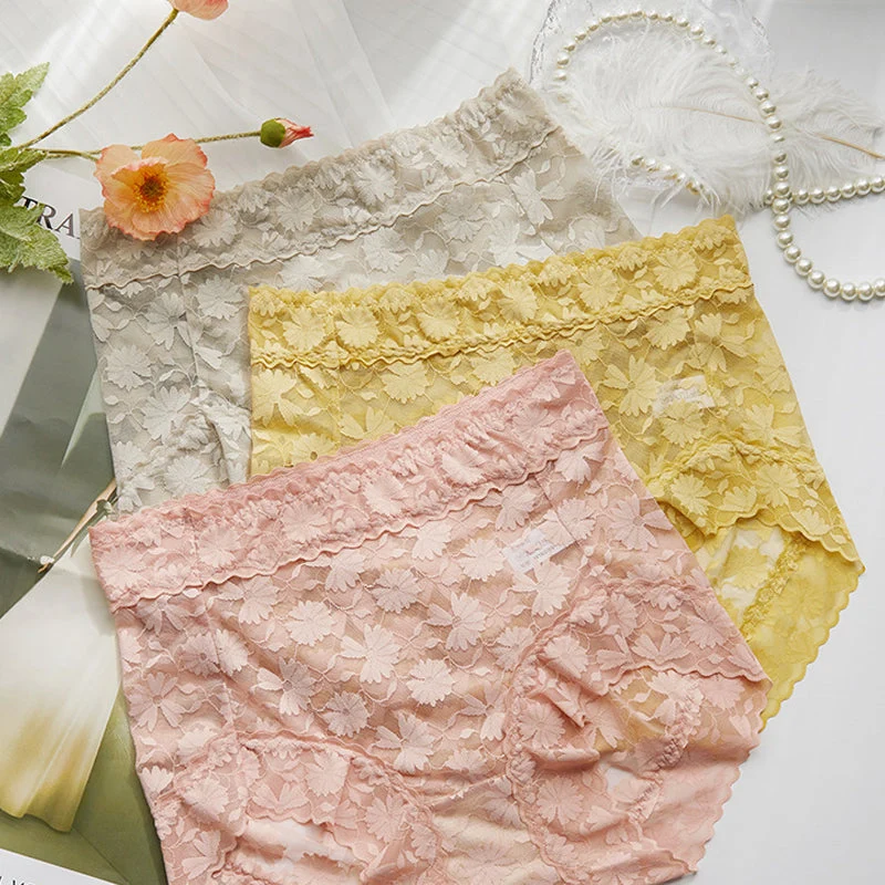 French Ice Silk Lace Belly Panties - Image 12