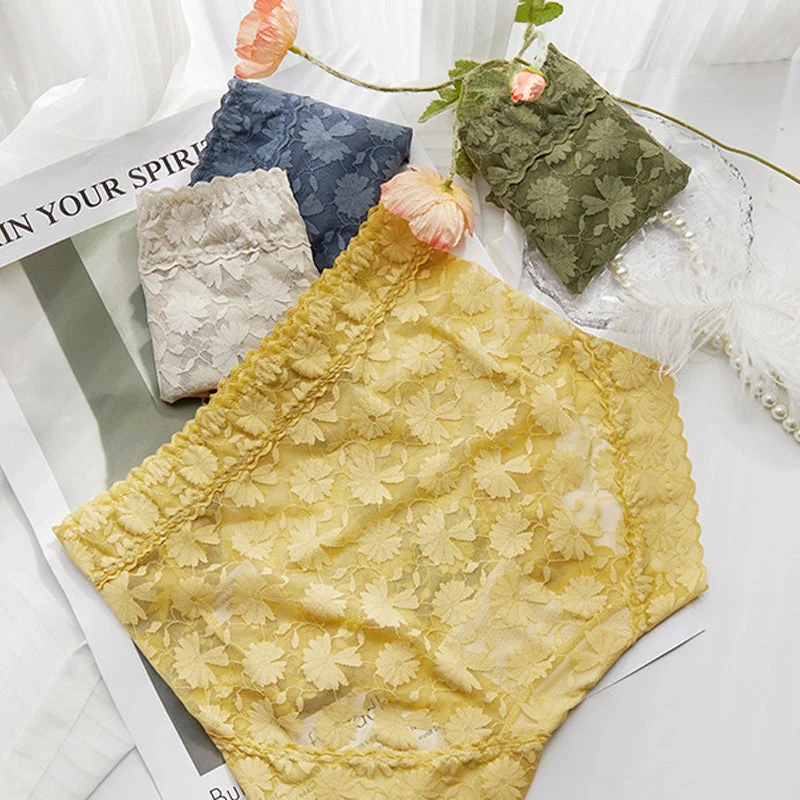 French Ice Silk Lace Belly Panties - Image 15