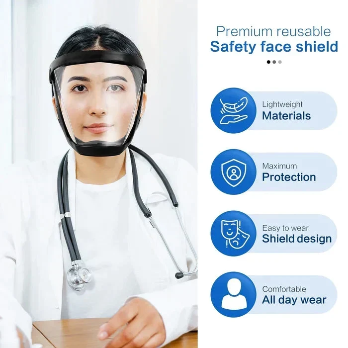 Full Face Protection Large Transparent Face Shield - Image 9