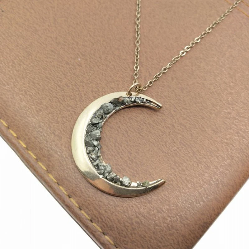 Half Crescent Moon Necklace - Image 4