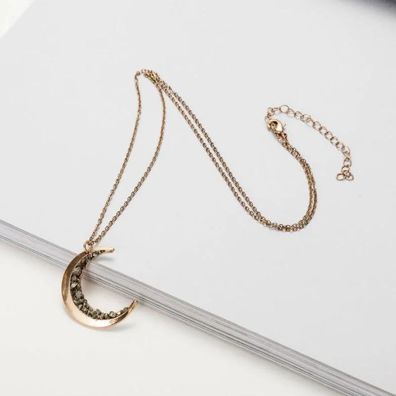 Half Crescent Moon Necklace - Image 6